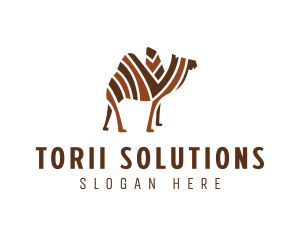 Mosaic Stripe Camel logo design