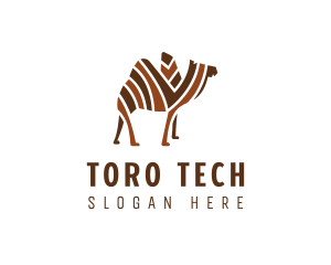 Mosaic Stripe Camel logo design