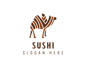 Mosaic Stripe Camel logo design