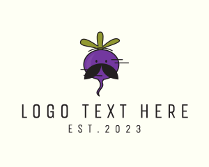 Vegetable - Farm Radish Mustache logo design