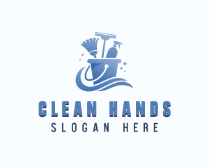 Sanitation Cleaning Bucket logo design