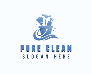 Sanitation Cleaning Bucket logo design