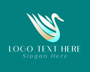 Swimming - Elegant Gradient Swan logo design