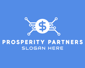 Wealth - Dollar Currency Technology logo design