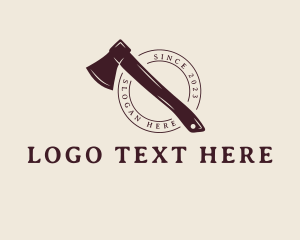 Retro - Carpentry Lumberjack Axe logo design