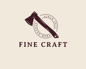 Carpentry Lumberjack Axe logo design