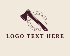 Logging - Carpentry Lumberjack Axe logo design
