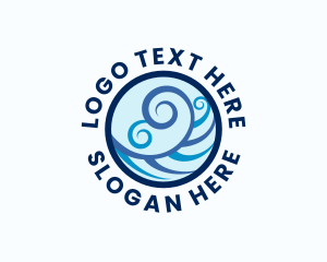 Fluid - Water Ocean Waves logo design