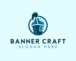 Cleaning Mop Bucket logo design