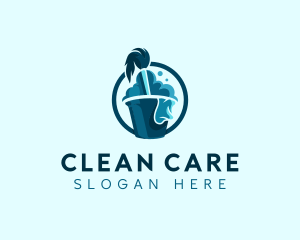 Cleaning Mop Bucket logo design