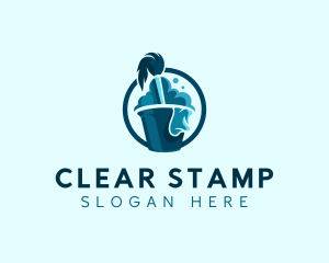 Cleaning Mop Bucket logo design