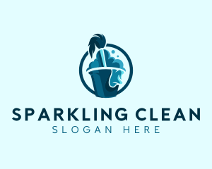 Cleaning - Cleaning Mop Bucket logo design