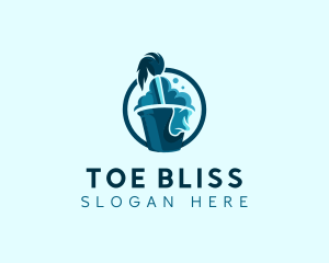 Cleaning Mop Bucket logo design