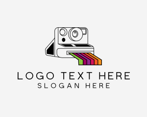 Retro Instant Camera Photograph Logo