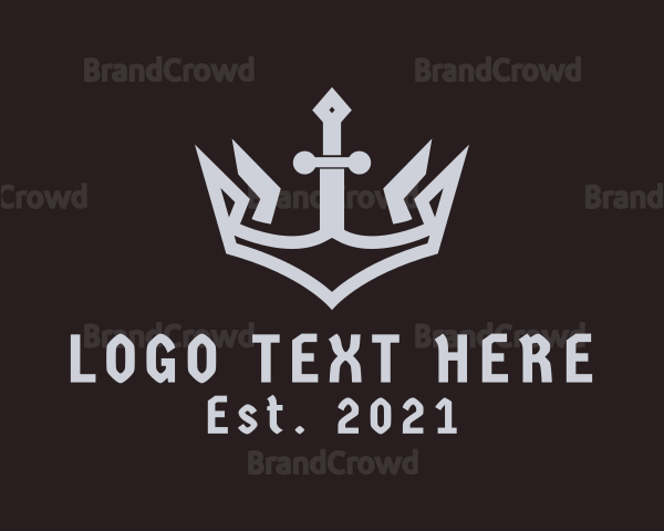 Medieval Sword Crown Logo