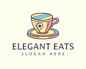 Dishware - Painted Cafe Coffee Tea logo design