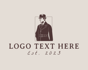 Neck Tie - Dapper Gentleman Retro logo design