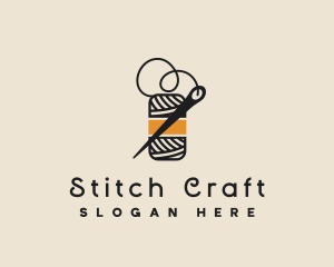 Stitch - Yarn Thread Needle logo design