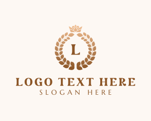 Royal - Elegant Royal Crown Wreath logo design