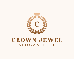 Elegant Royal Crown Wreath logo design