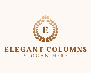 Elegant Royal Crown Wreath logo design