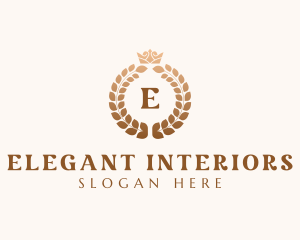 Elegant Royal Crown Wreath logo design