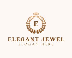 Elegant Royal Crown Wreath logo design