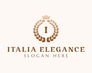 Elegant Royal Crown Wreath logo design