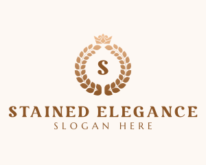 Elegant Royal Crown Wreath logo design