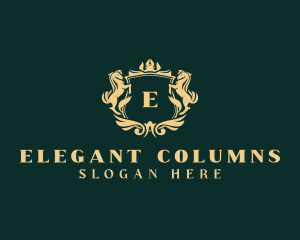 Elegant Horse Crest logo design