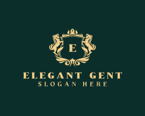 Elegant Horse Crest logo design