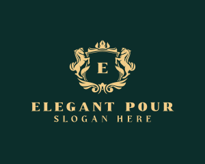 Elegant Horse Crest logo design