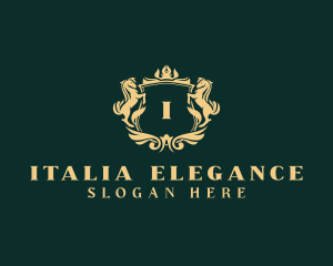 Elegant Horse Crest logo design