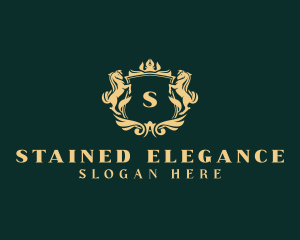 Elegant Horse Crest logo design