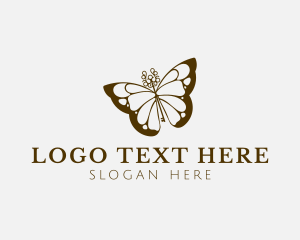 Swirl - Butterfly Key Wings logo design