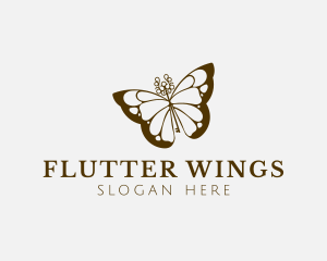 Butterfly Key Wings logo design