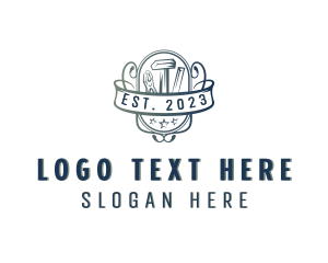 Log - Carpentry Handyman Tools logo design