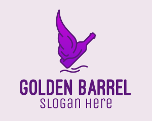 Whiskey - Liquor Bottle Wings logo design