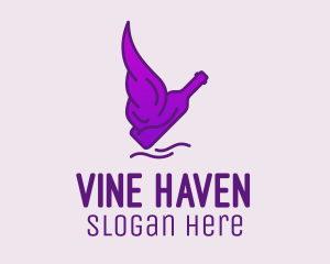 Liquor Bottle Wings  logo design