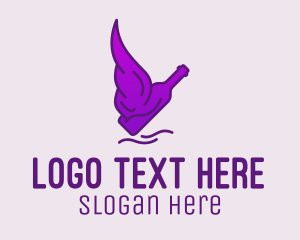 Bottle - Liquor Bottle Wings logo design