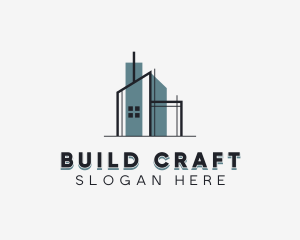 Building Architect Blueprint logo design