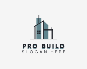 Building Architect Blueprint logo design