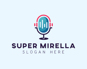 Podcast Audio Microphone Logo