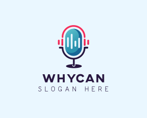 Headphone - Podcast Audio Microphone logo design
