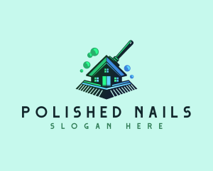 Cleaning Broom Wash logo design