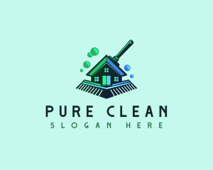 Cleaning Broom Wash logo design