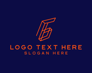 Strikethrough - Digital Number 6 logo design