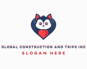 Cute Wolf Animal Shelter Logo