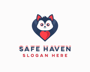Cute Wolf Animal Shelter logo design