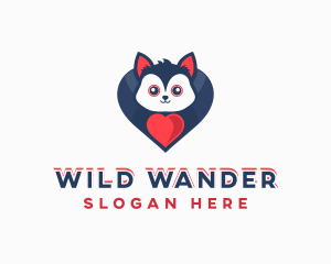 Cute Wolf Animal Shelter logo design